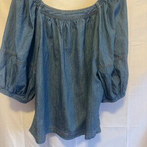 Sundance Chambray Peasant Top – Size M